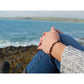 Natural flower agate 2.5x8 mm bead stretch bracelet - 